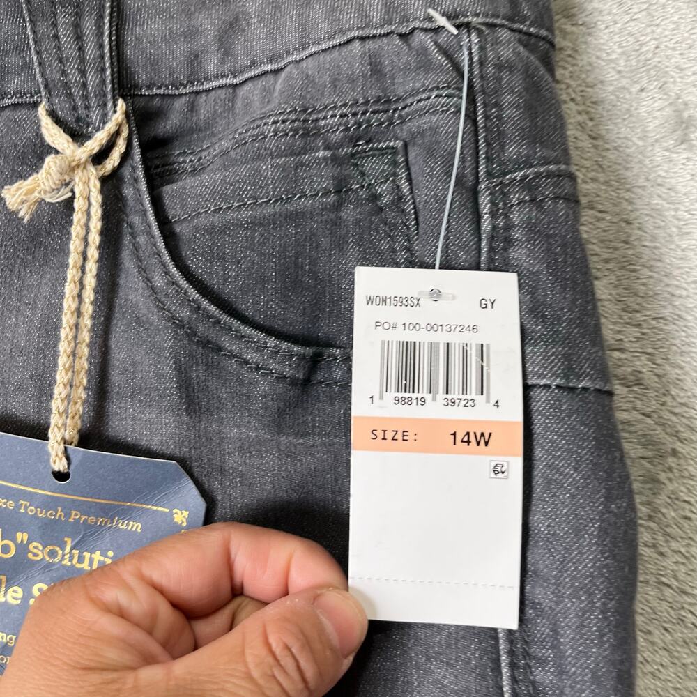 Democracy Ab-solution Ankle Skimmer Jeans Gray Wash 14W Slimming Panels New - Picture 4 of 9